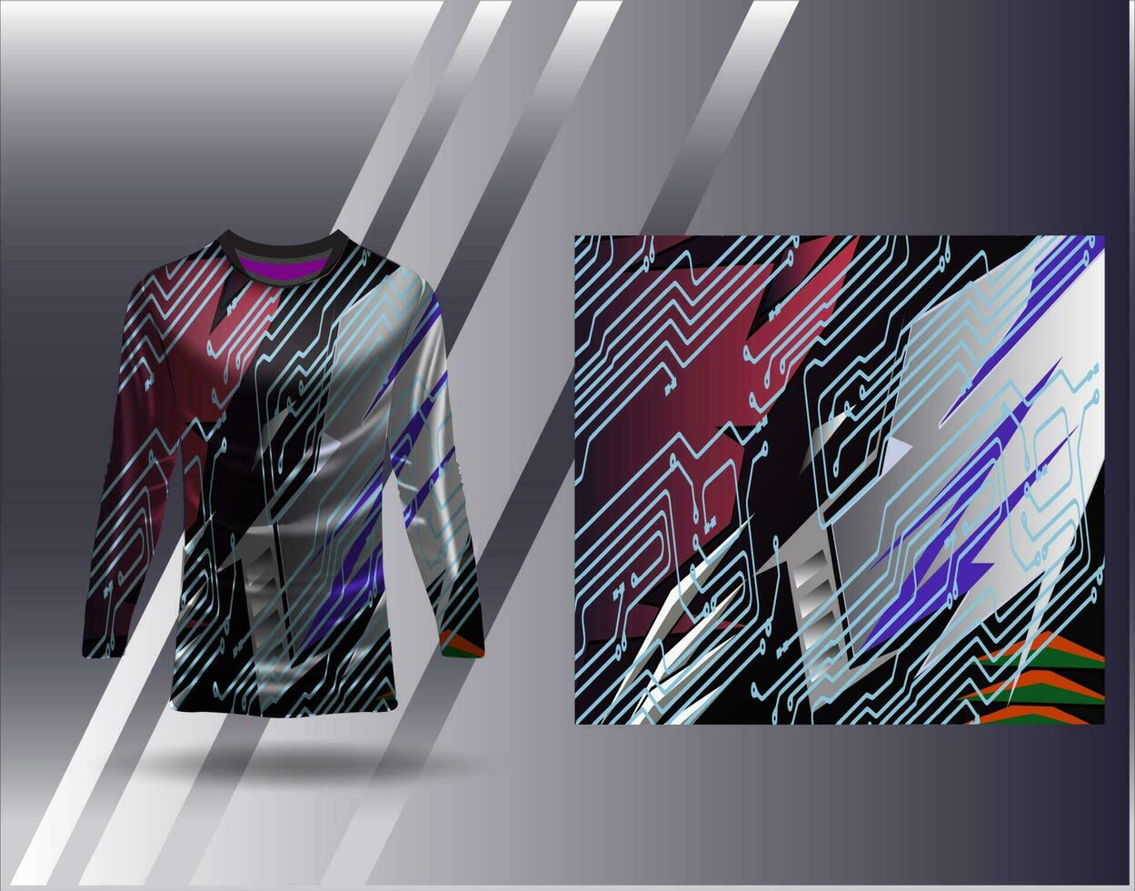 Sports jersey and tshirt template sports design for football racing gaming jersey vector