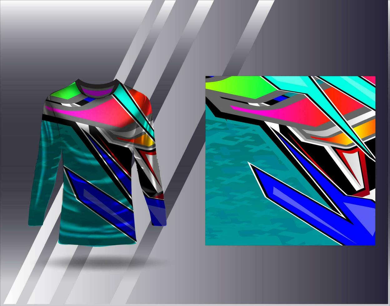 Sports jersey and tshirt template sports design for football racing gaming jersey vector