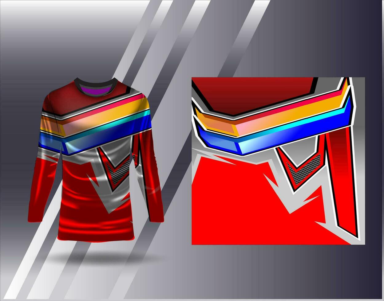 Sports jersey and tshirt template sports design for football racing gaming jersey vector