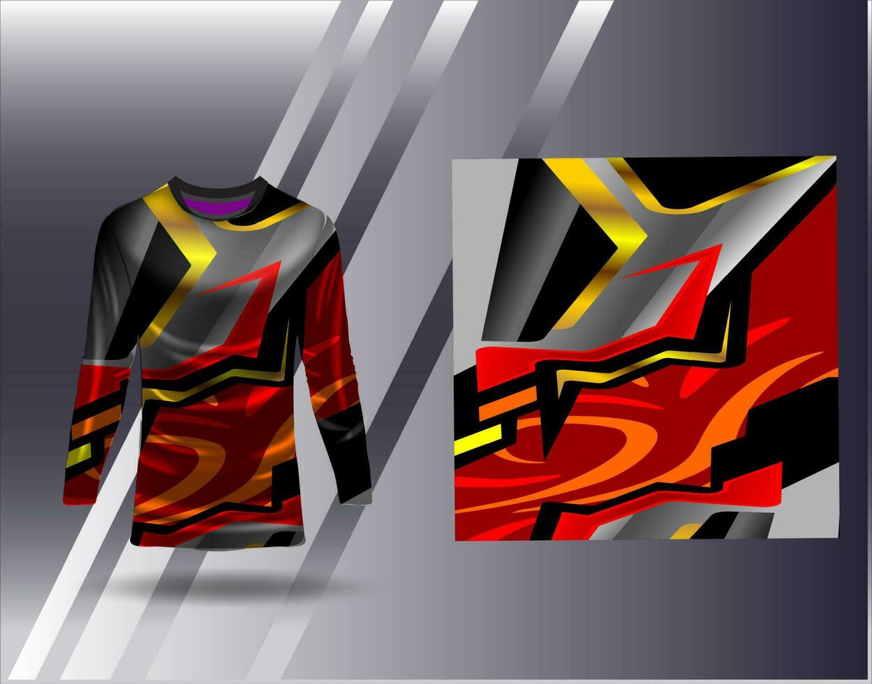 Sports jersey and tshirt template sports design for football racing gaming jersey vector