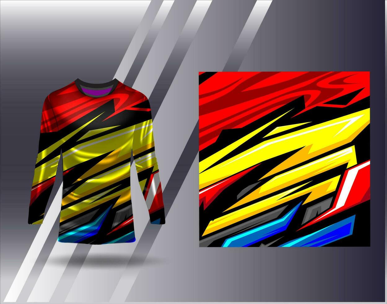 Sports jersey and tshirt template sports design for football racing gaming jersey vector