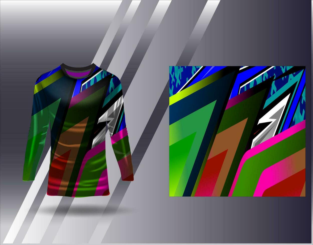 Sports jersey and tshirt template sports design for football racing gaming jersey vector