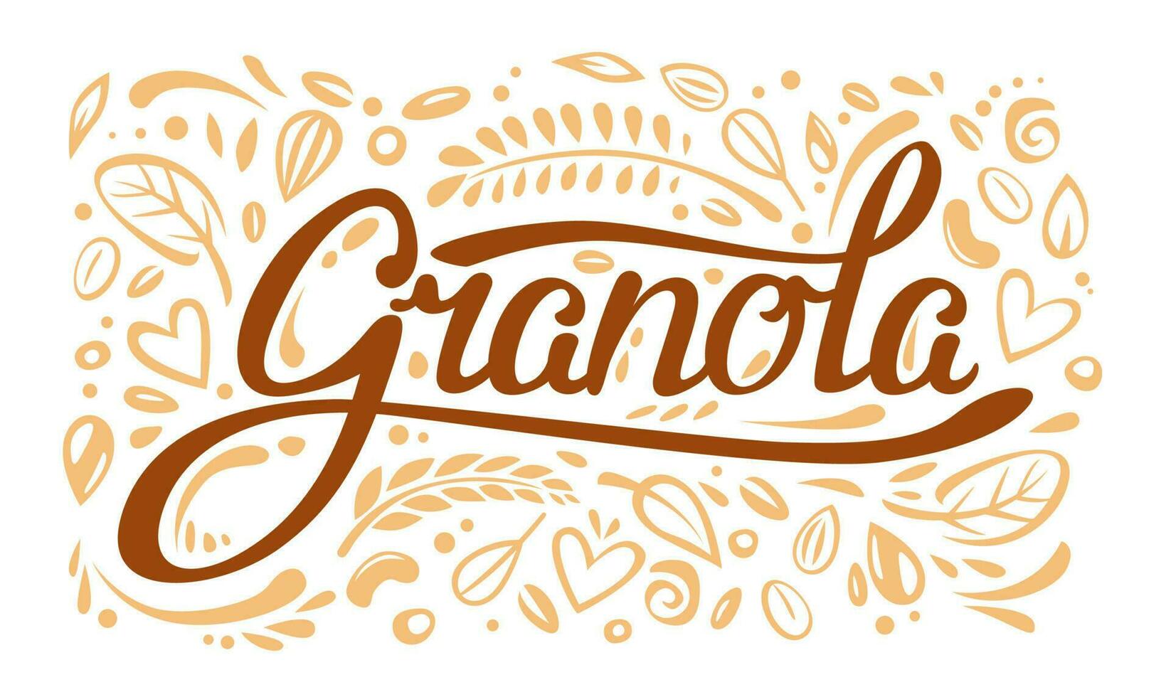 Granola cereal food label or outline background vector