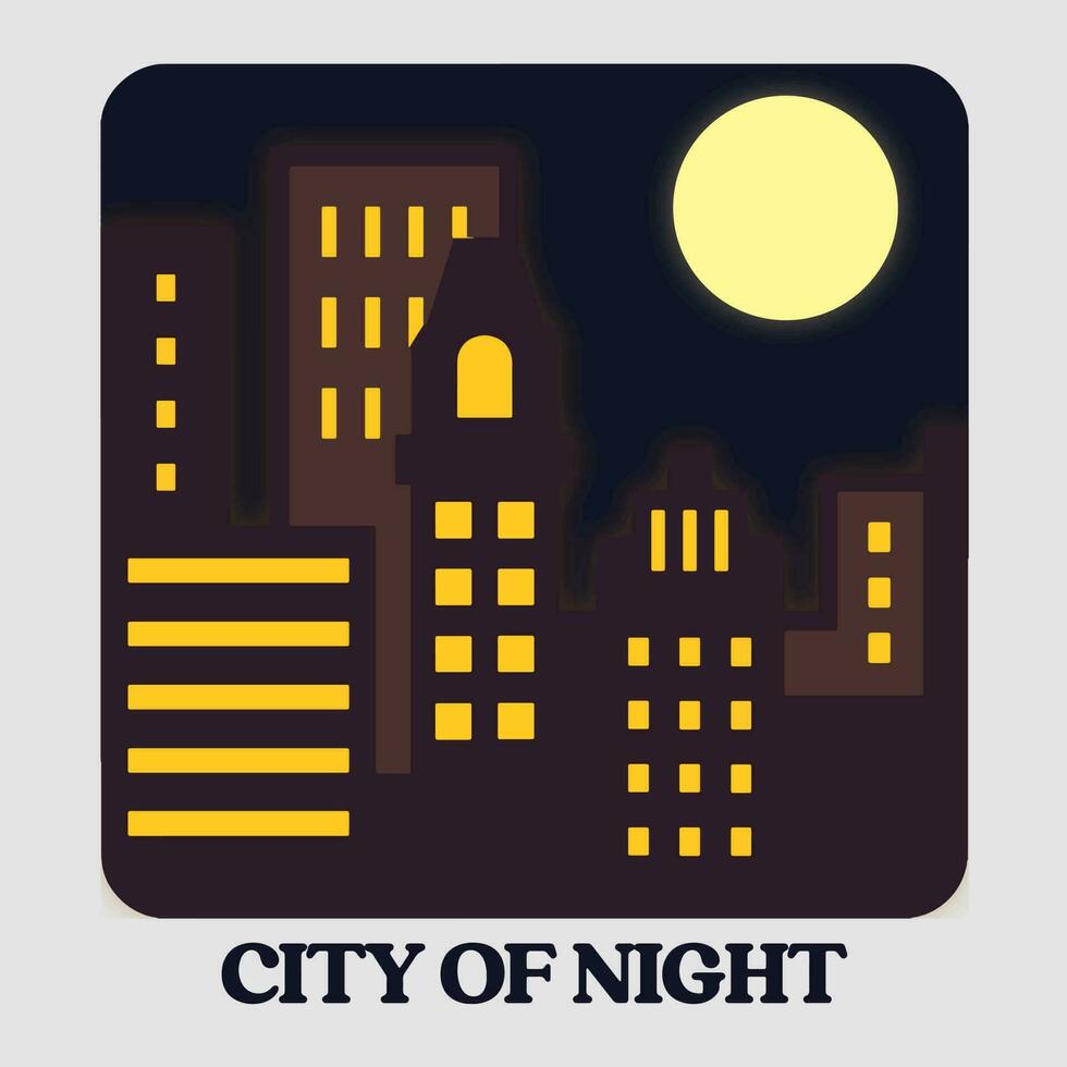 City Night Vector Art, Illustration, Icon and Graphic