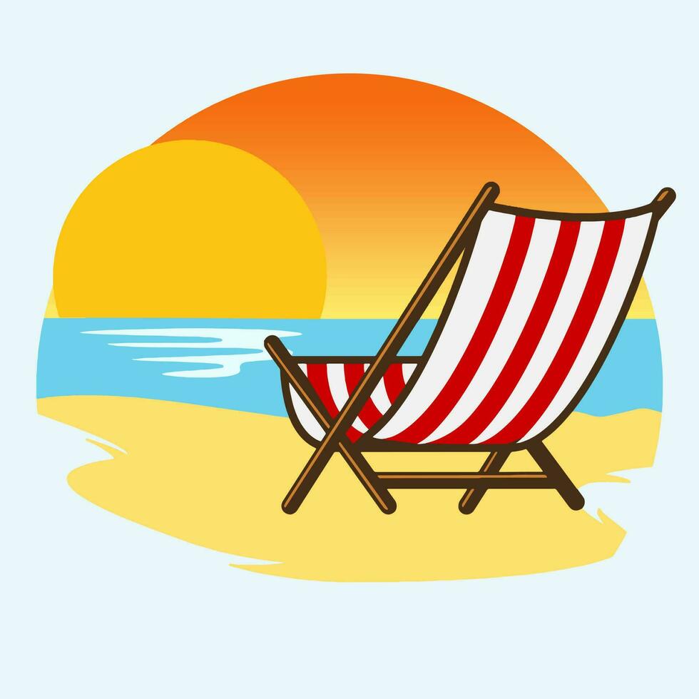 Beach Chair Vector Art, Illustration, Icon and Graphic 24081472 Vector