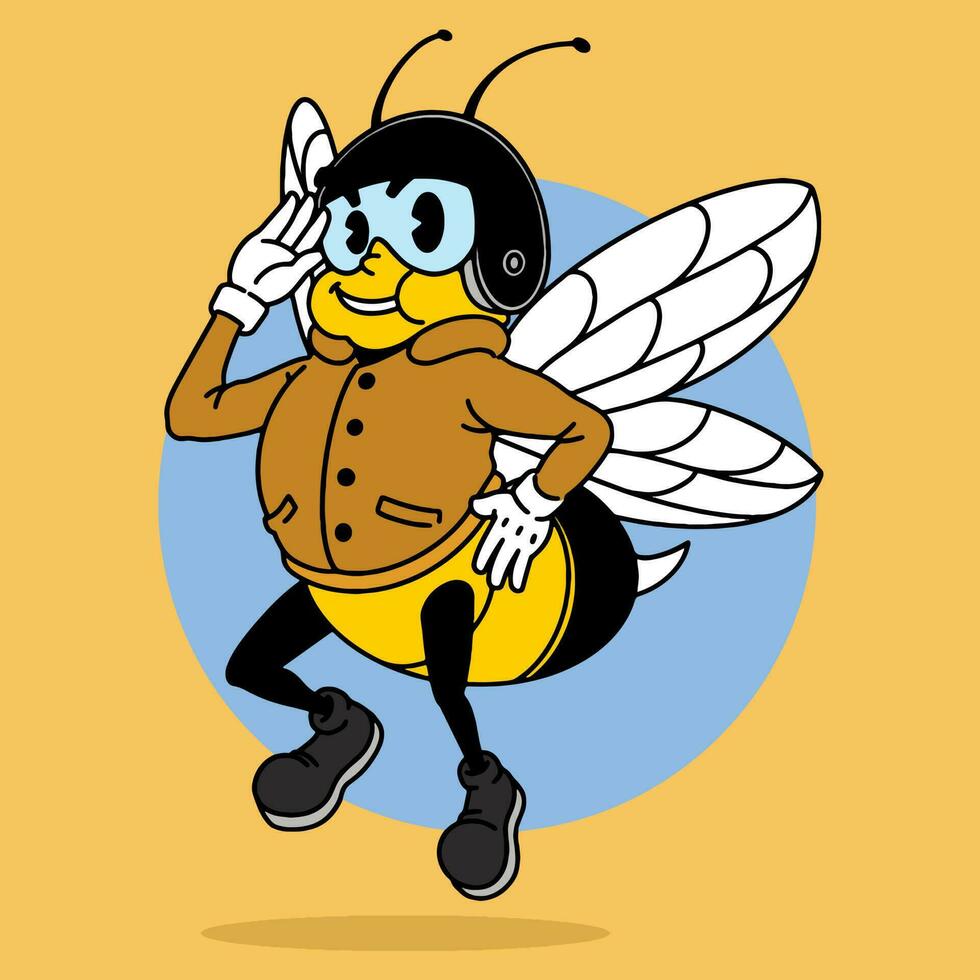 abeja mascota vector arte, ilustración, icono y gráfico