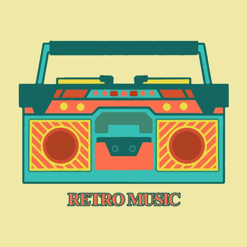 Vector Retro Music - Tape Recorder Old Record