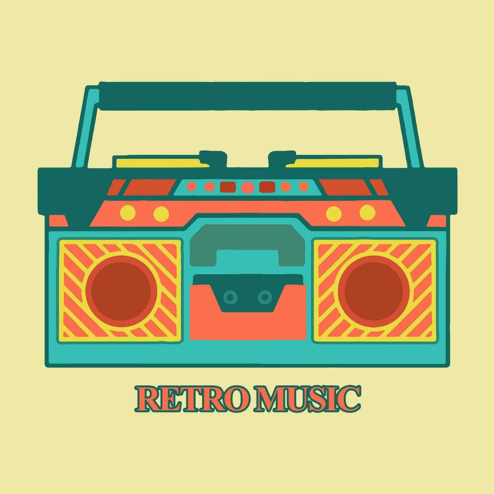 vector retro música - cinta grabadora antiguo grabar