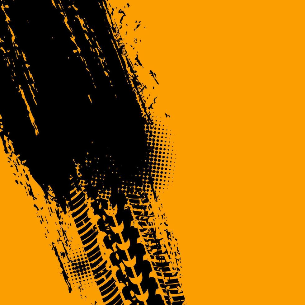 Off road car tire grunge background, truck tracks vector