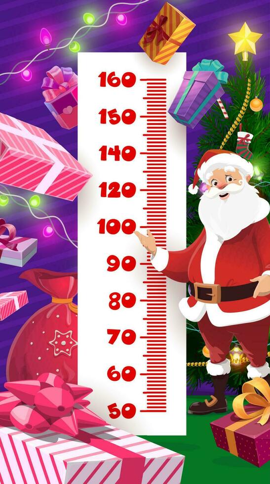 Christmas and birthday gifts kids height chart vector