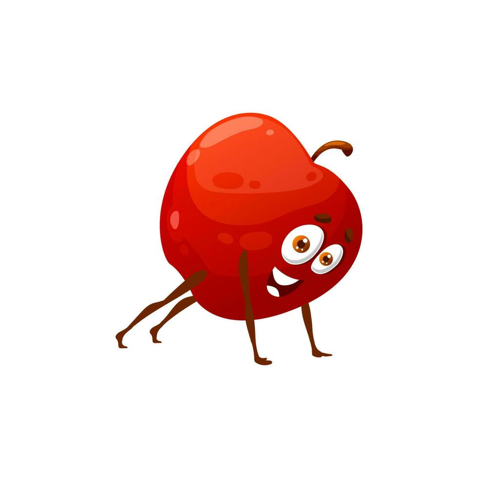 Red apple do floor push up sport workout exercises vector