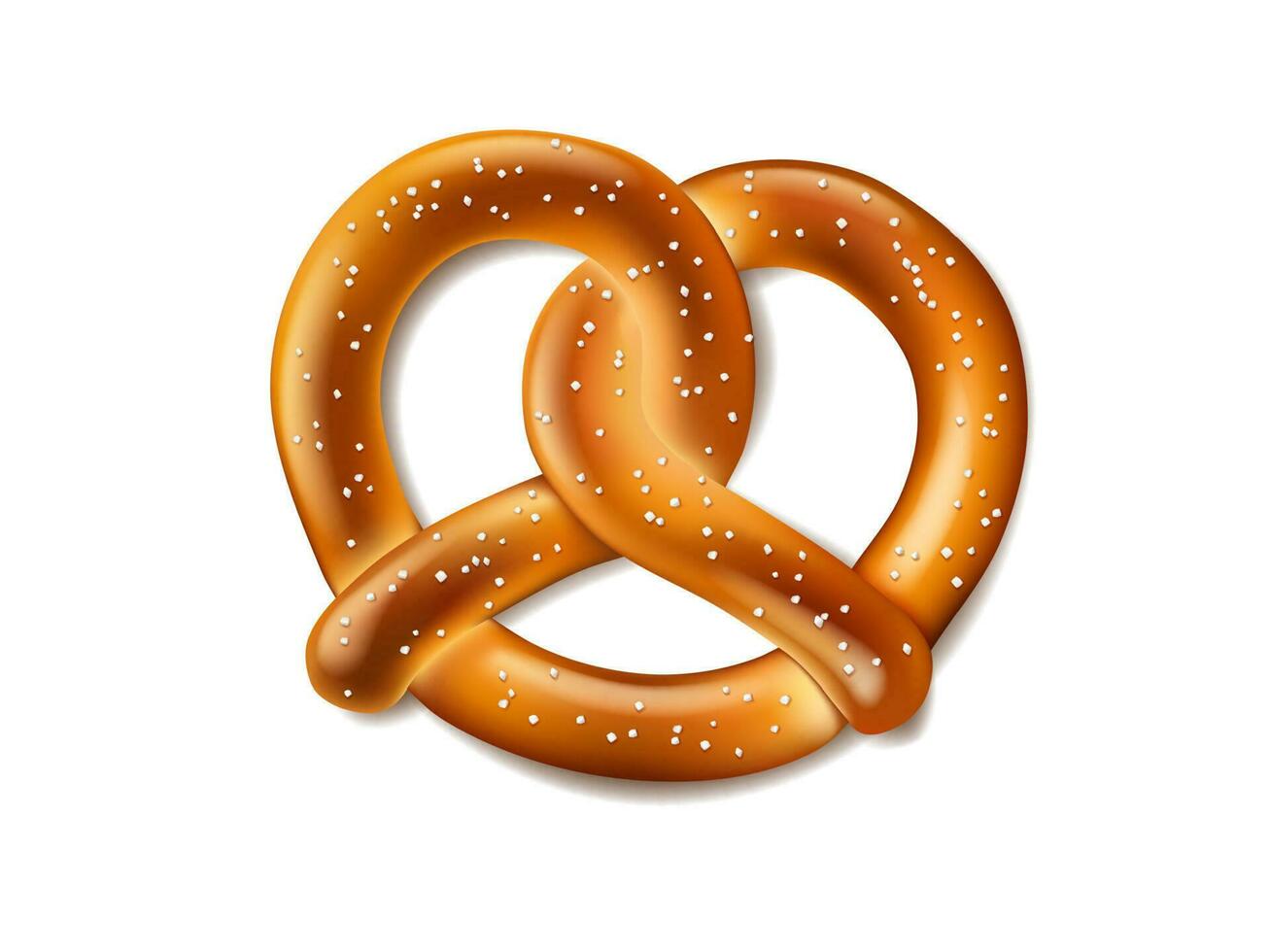 Oktoberfest festival realistic pretzel salty snack vector
