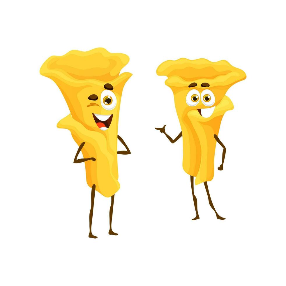 Cartoon italian pasta characters winking vector