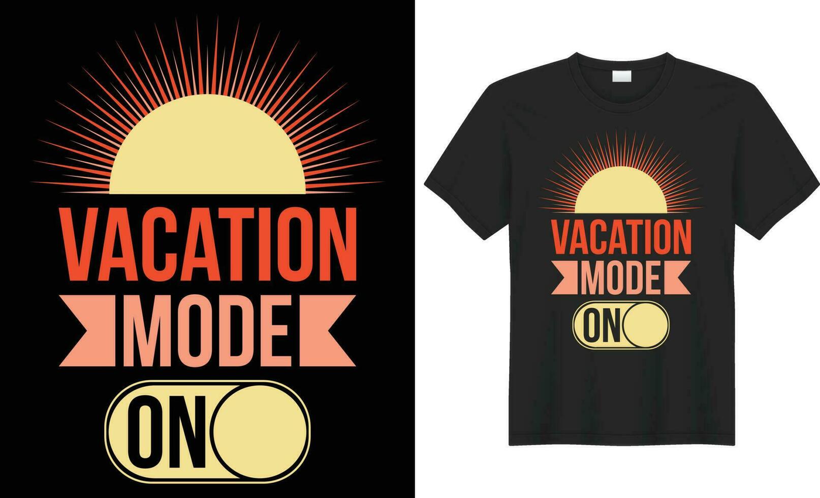 vacaciones modo en tipografía vector camiseta diseño. Perfecto para impresión artículos y bolsas, taza, póster, plantilla, pegatina, bandera. escrito vector ilustración. aislado en negro antecedentes.