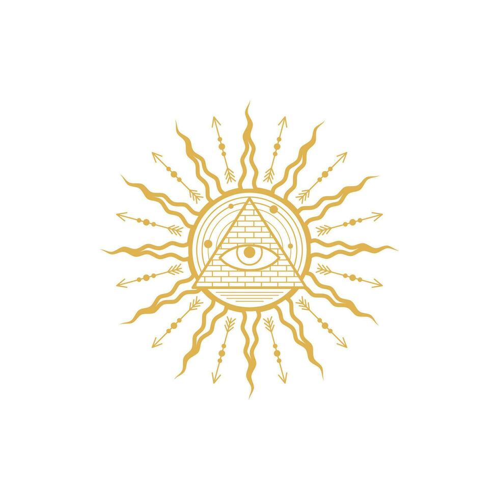 Occult esoteric symbol egyptian all-seeing eye vector