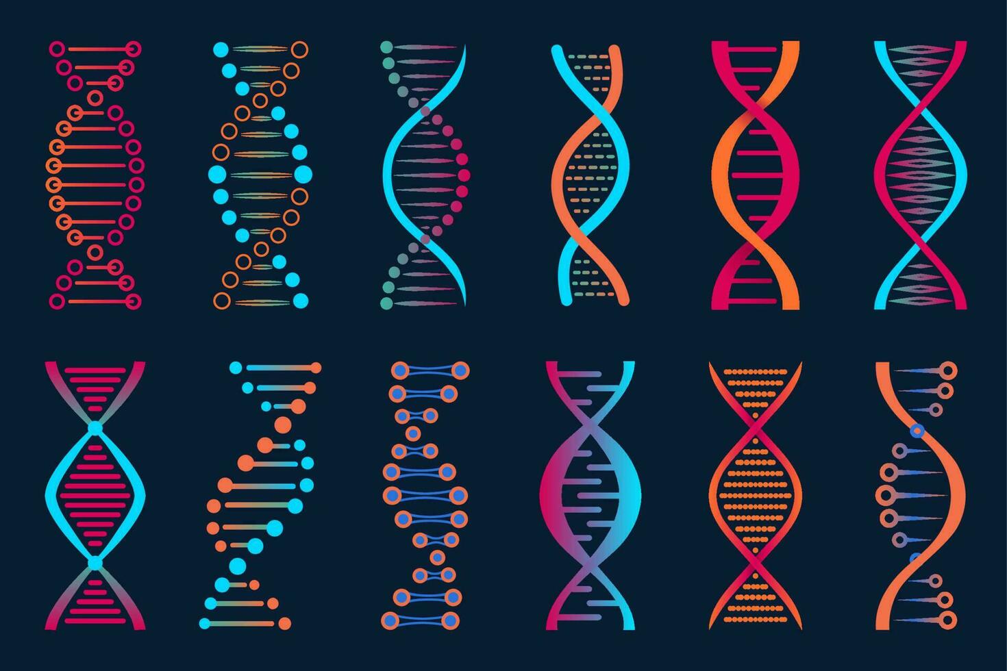 DNA icon, genome chromosome abstract symbol vector