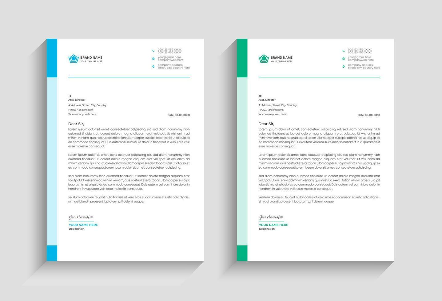 letterhead design template vector