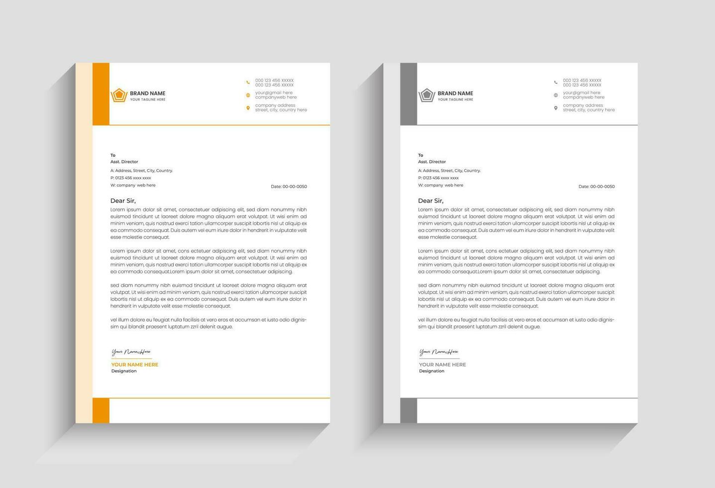 Minimal business letterhead design template vector