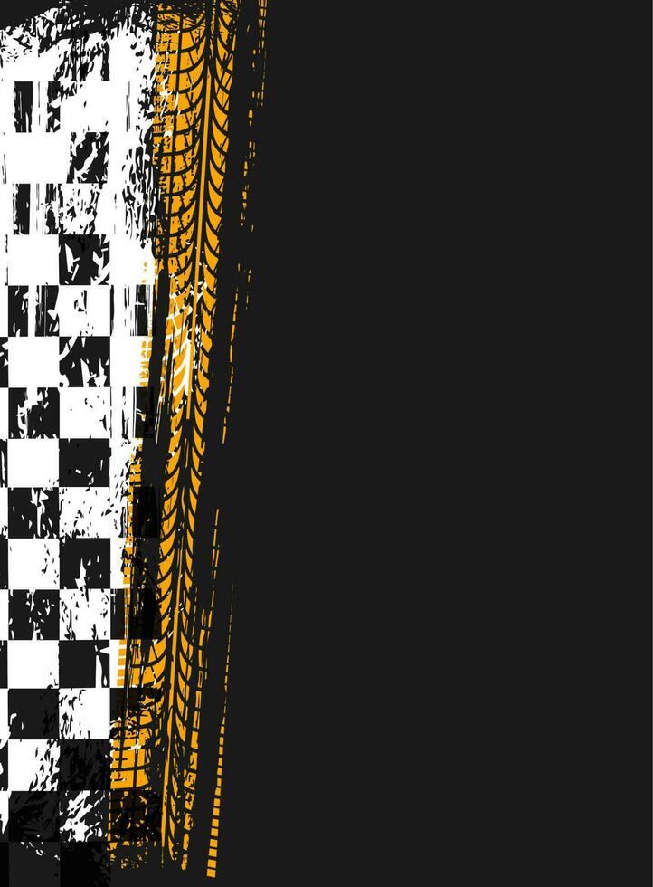 Rally sport background, grunge racing checker flag vector