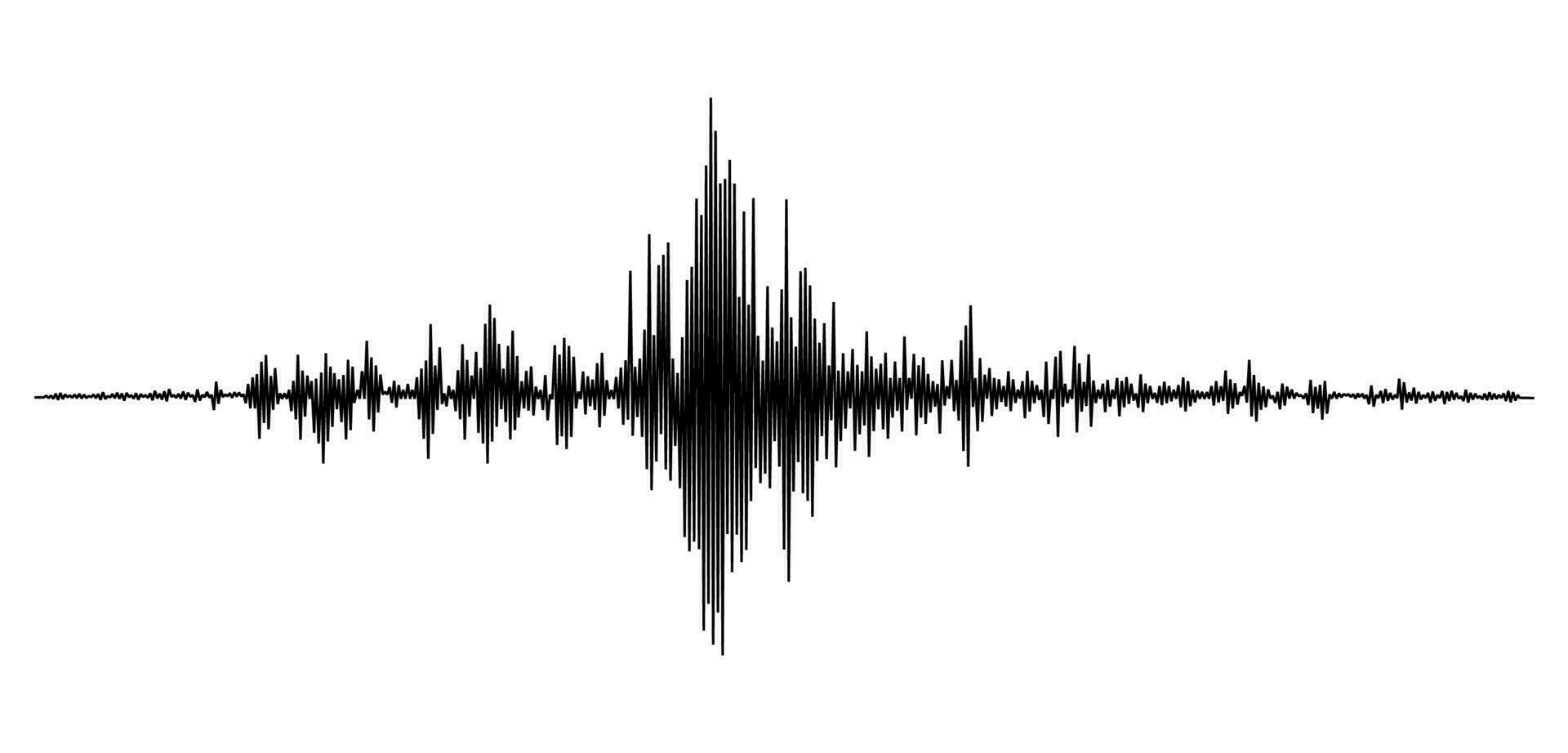 Earthquake seismograph wave, sound waveform vector