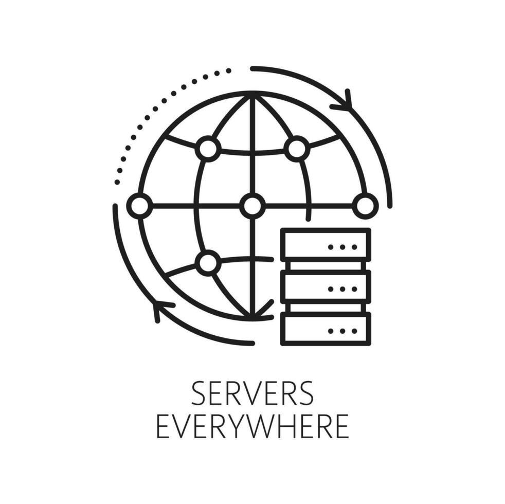 CDN servers, content delivery network icon vector