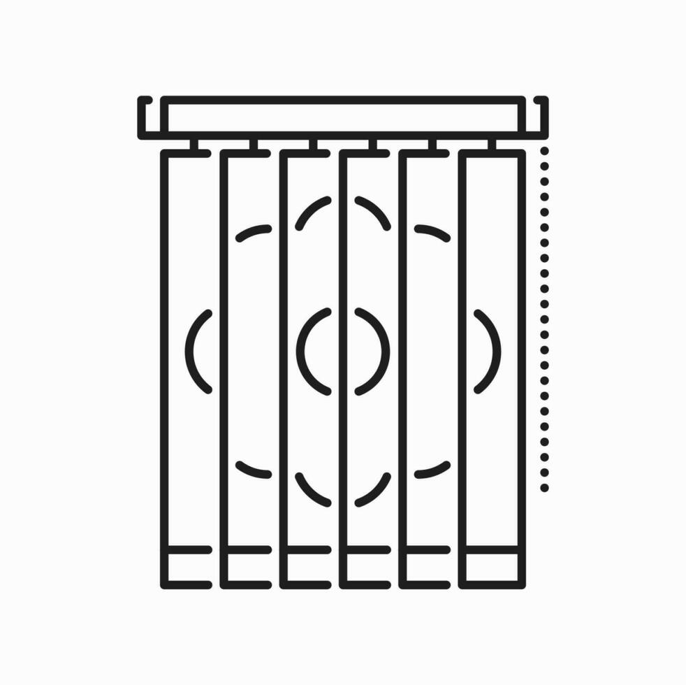 Japanese jalousie, blind windows curtains shades vector