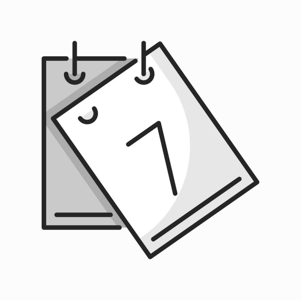 Paper note, tear-off calendar date schedule icon vector