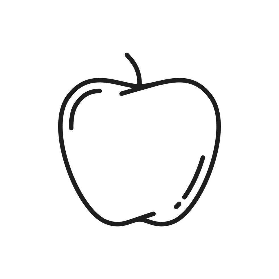 Outline apple raw fruit vegetarian food snack icon vector