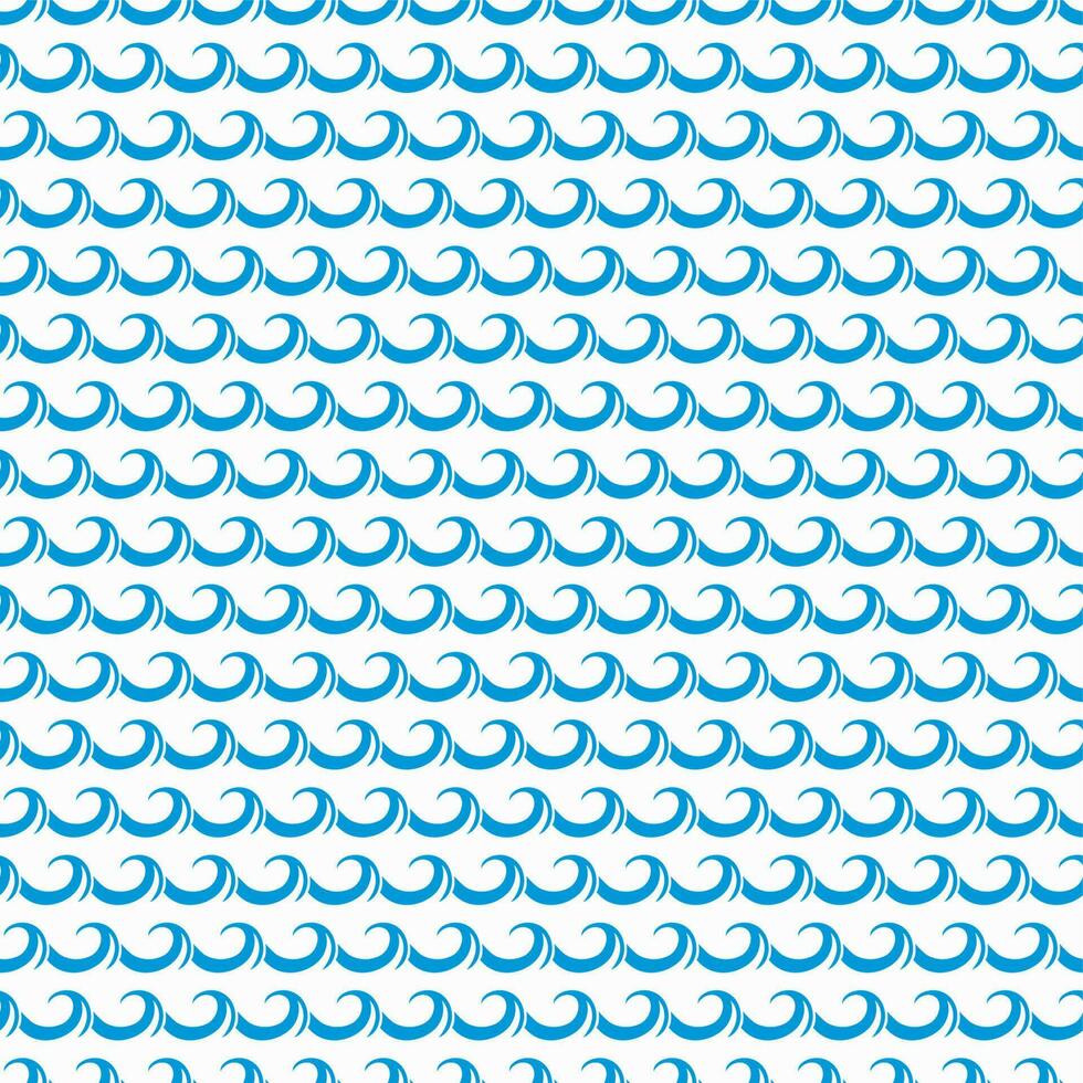 Sea and ocean blue waves seamless vector pattern