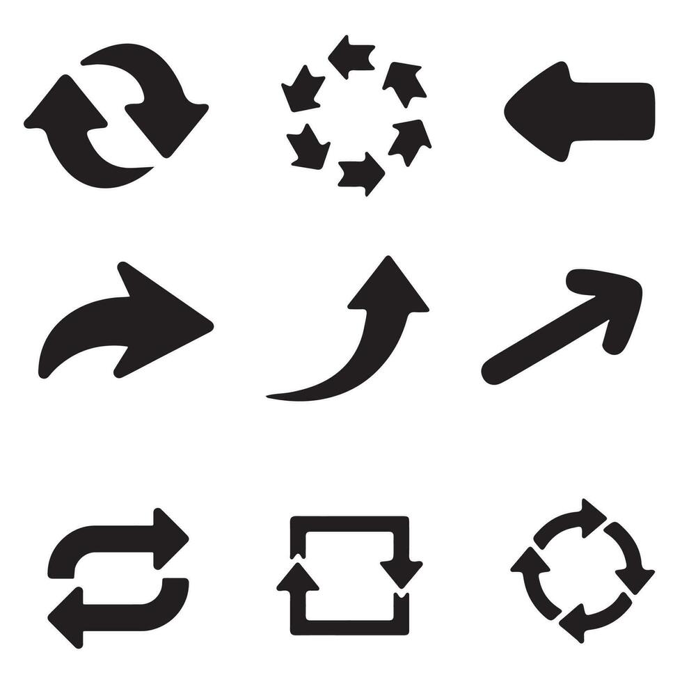 icono flecha forma negro en blanco antecedentes silueta vector ilustración diseño