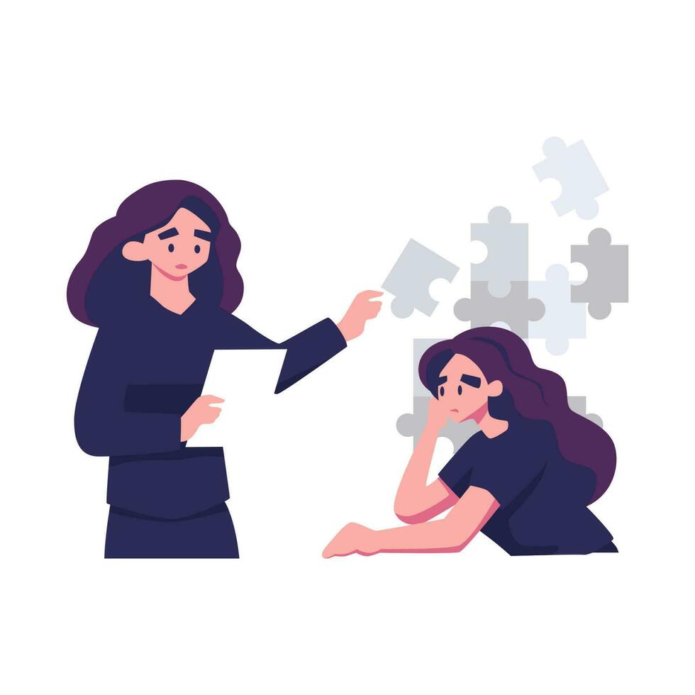 psichotherapy flat style illustration vector design