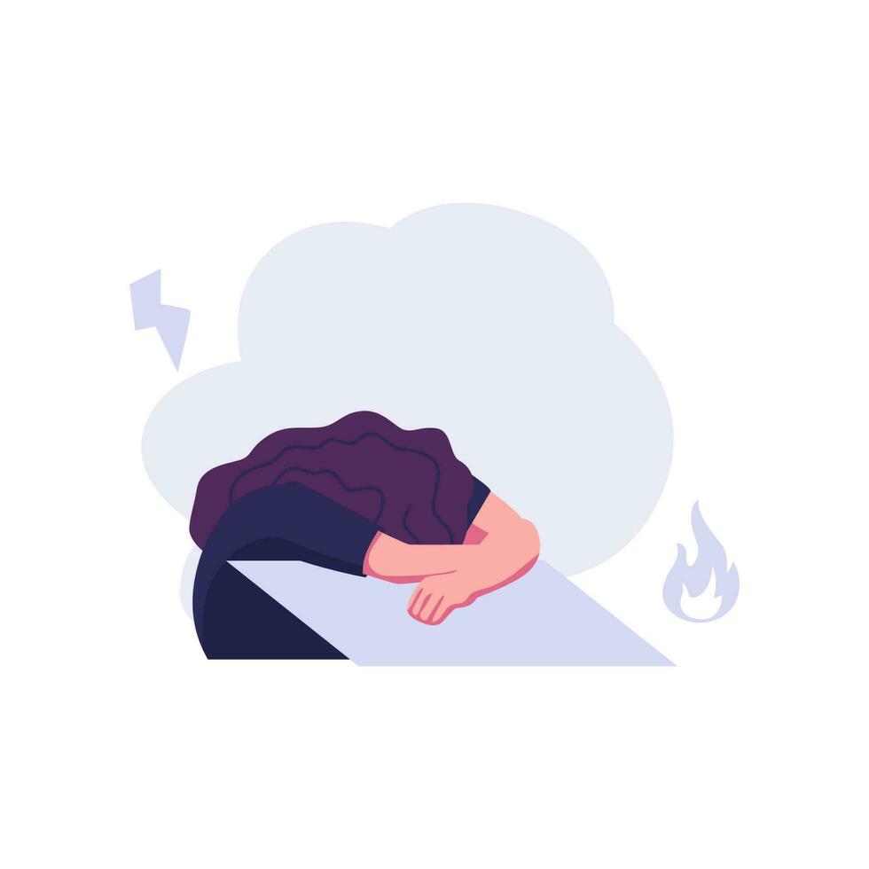 emotional burnout flat style illustration vector design