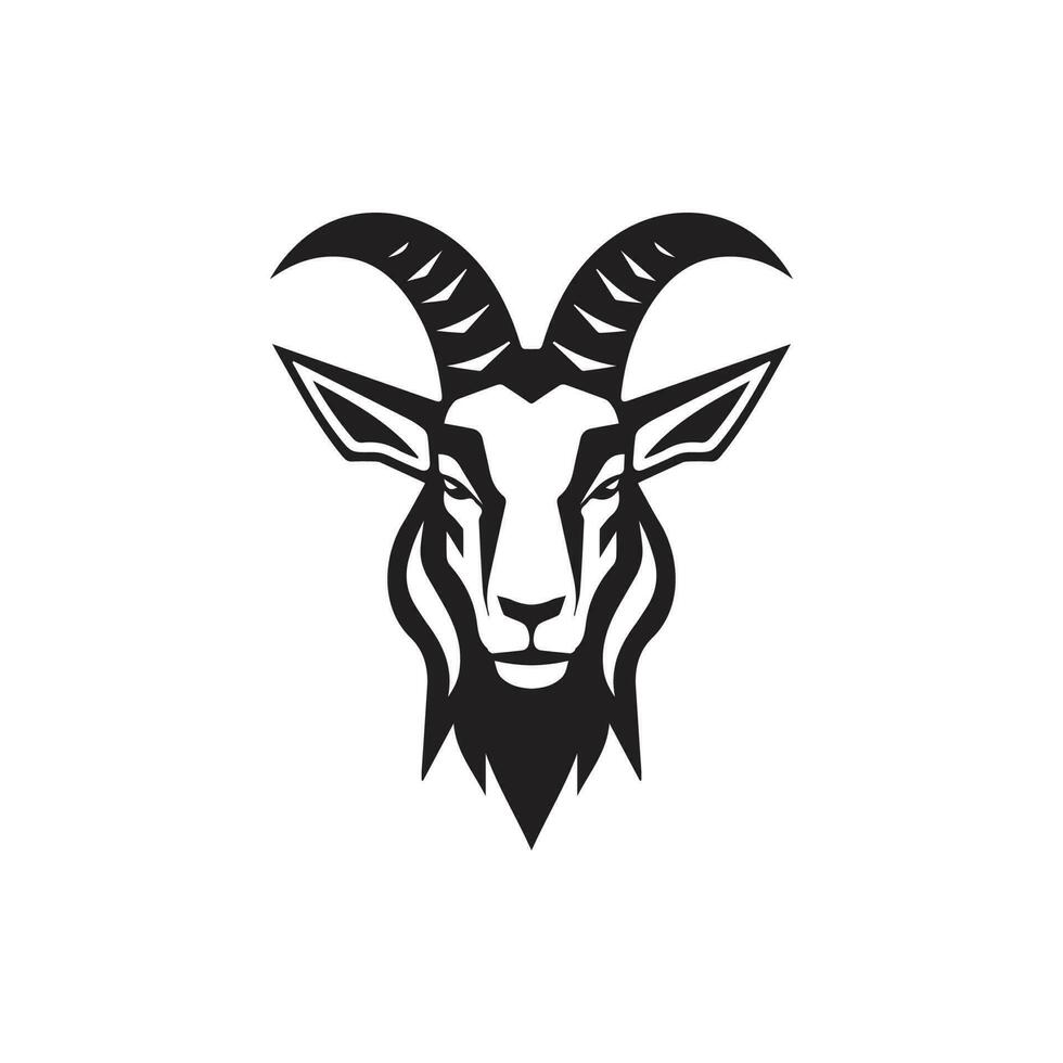 Minimal goat logo silhouette icon vector template