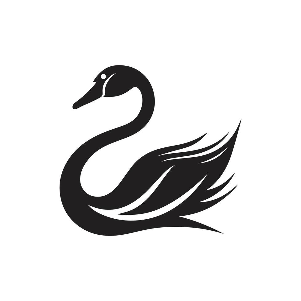 Swan logo icon silhouette vector