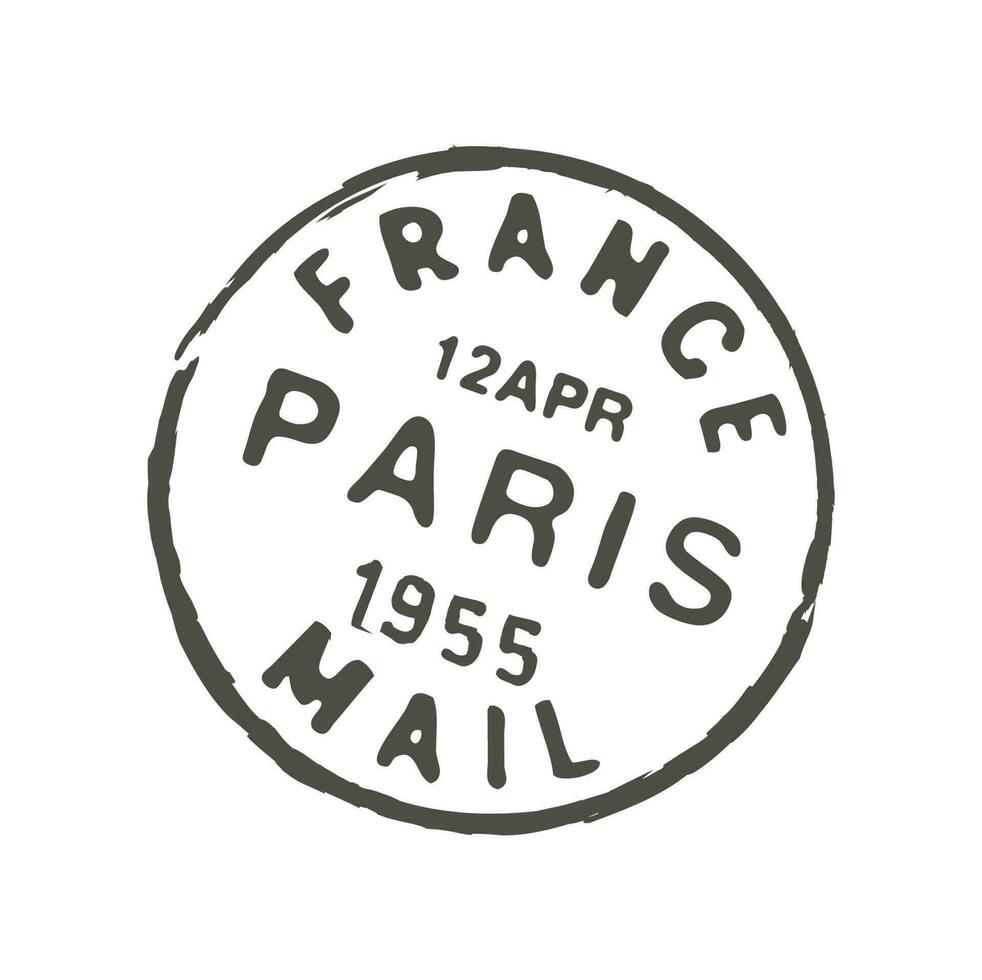 Francia París gastos de envío y grunge postal sello vector