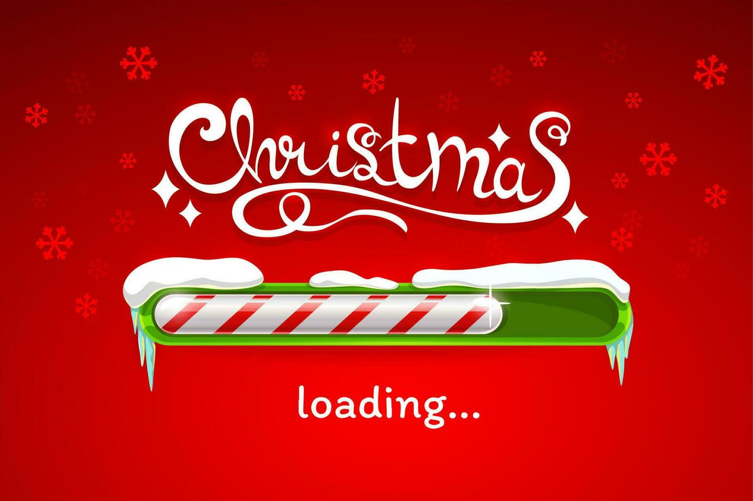 Christmas loading progress bar of Xmas candy cane vector