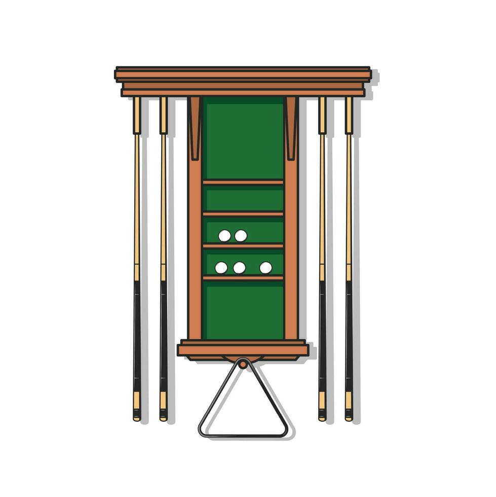 Pool cue rack, billiards and snooker game items vector