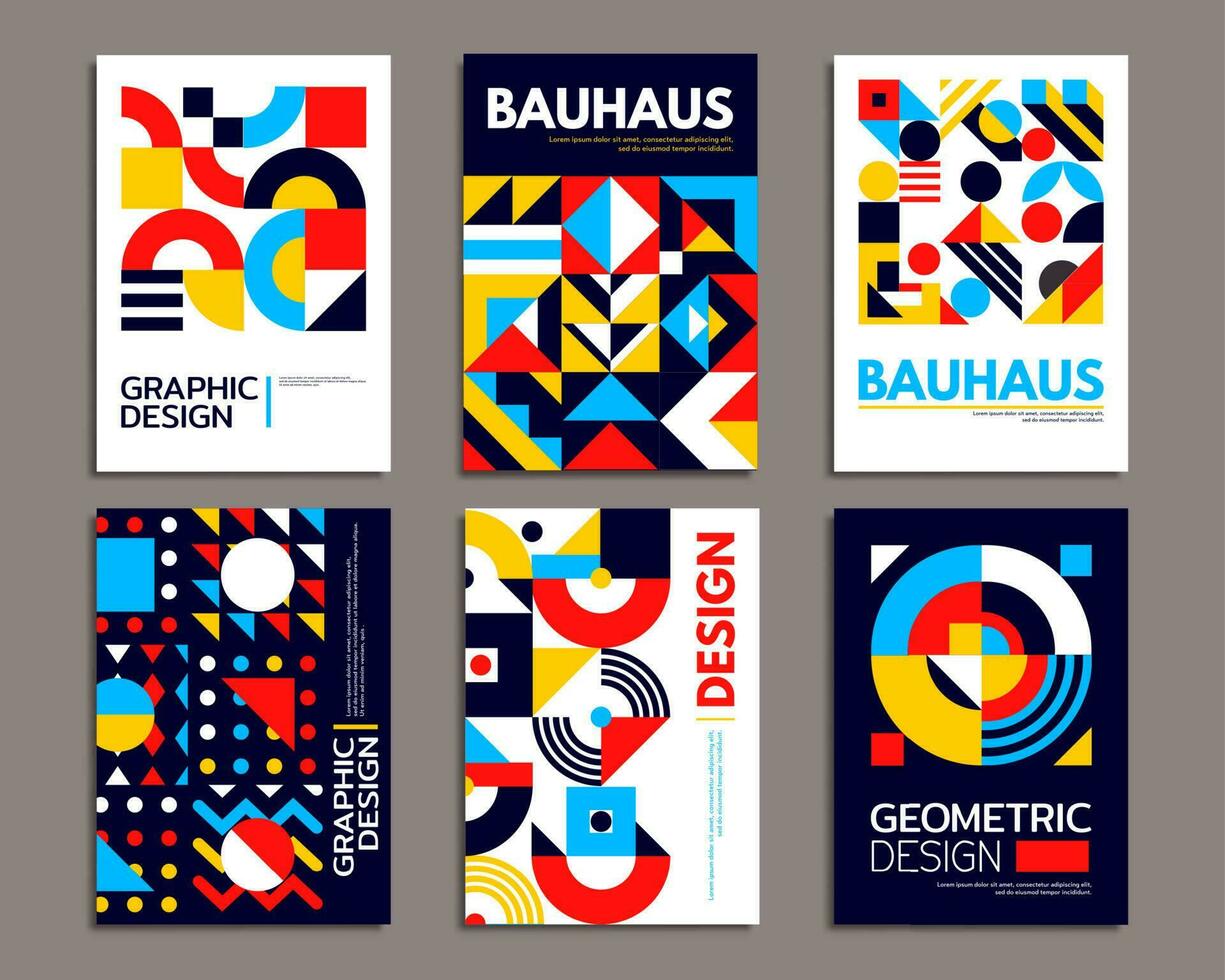 resumen geométrico Bauhaus carteles, antecedentes vector