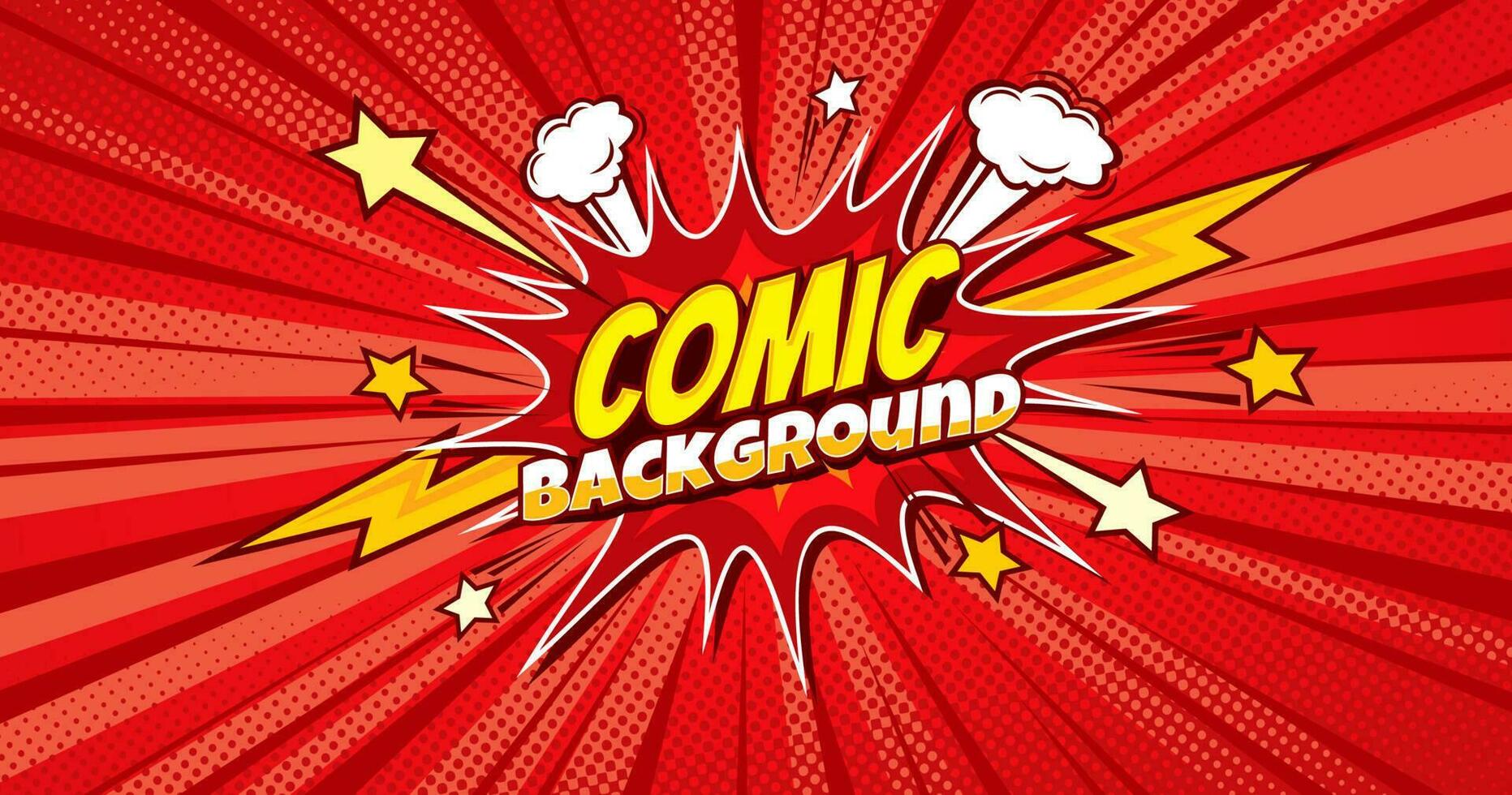 Red pop art comic background with comics bubble vector