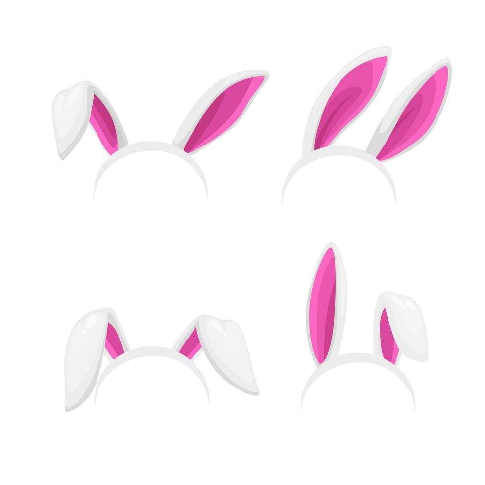 Rabbit ears isolated vector Easter bunny masks