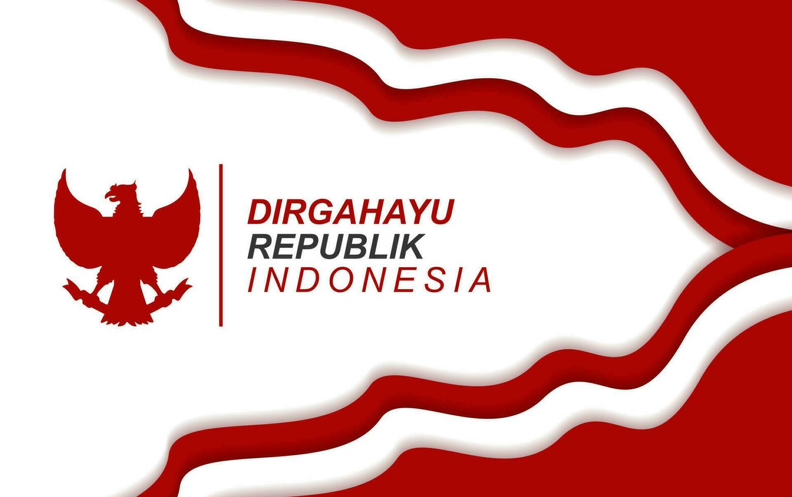 Indonesia independence day 17th august, greeting card design banner vector