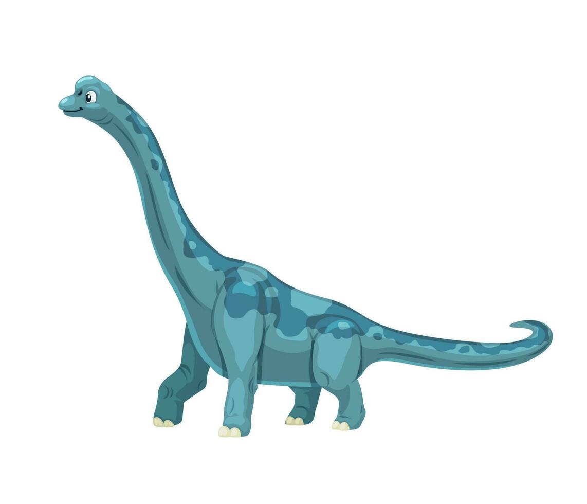 Cartoon Brachiosaurus dinosaur funny character vector