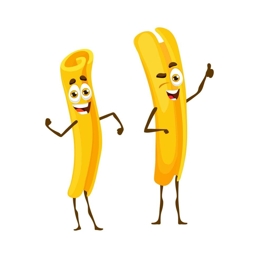 Cartoon italian pasta characters showing thumb up vector