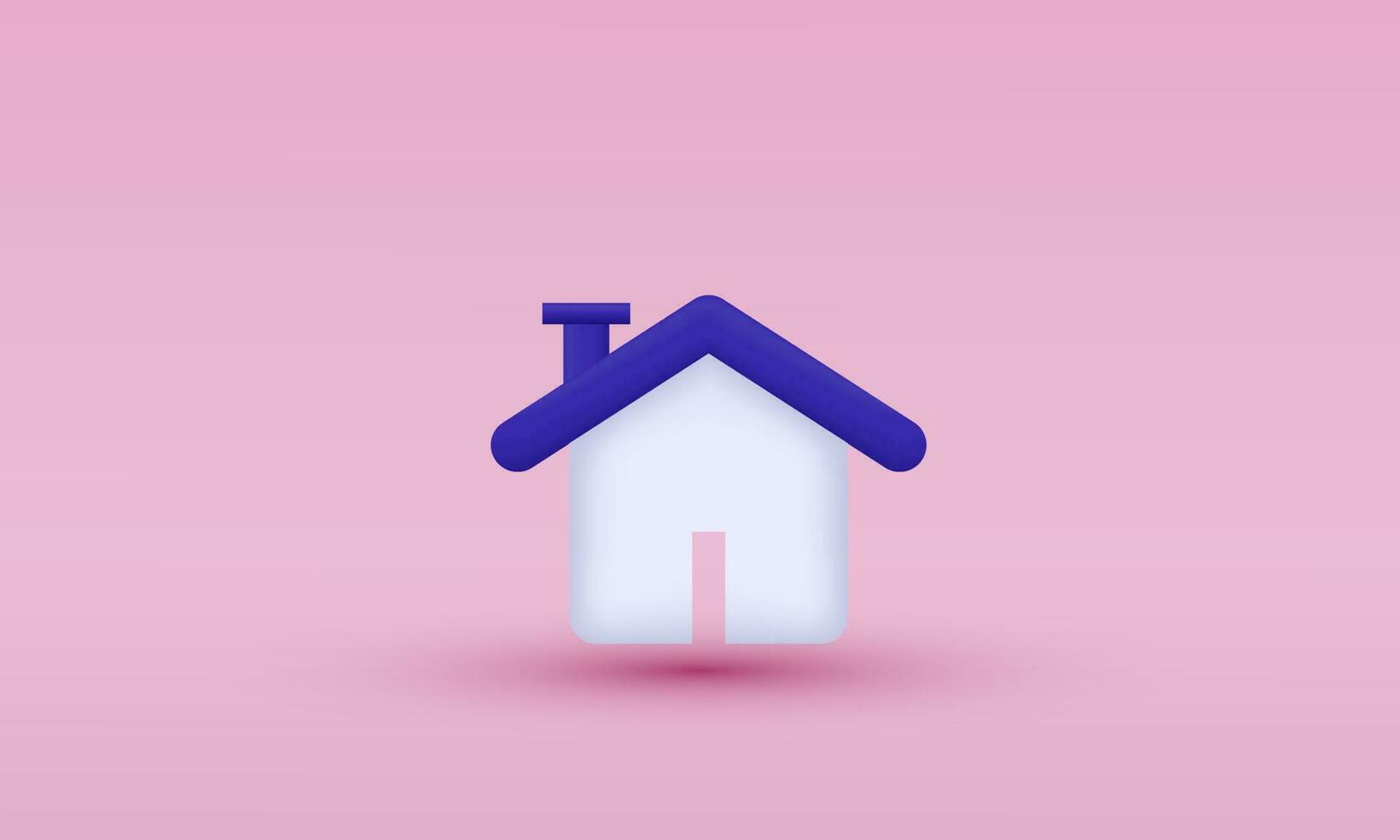 illustration creative 3d icon Minimal house Real estate concept symbols isolated on background vector