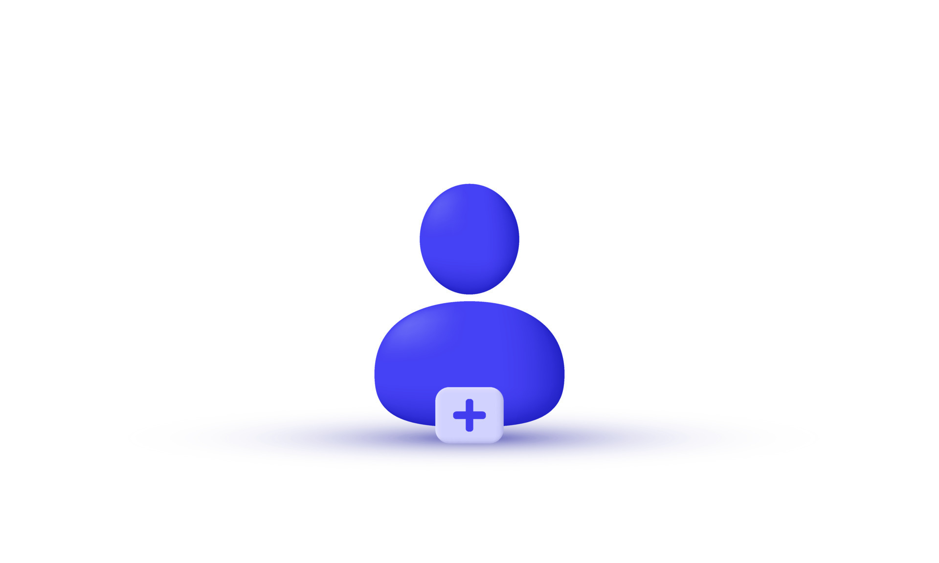 Illustration creative 3d vector icon blue add user create group symbols