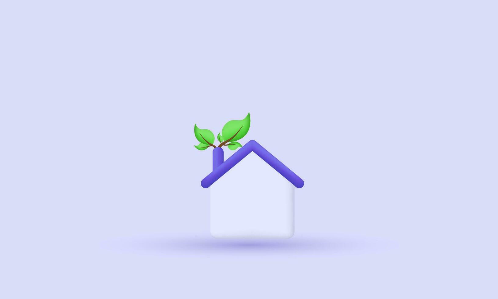 illustration creative 3d eco house leaf ecology vector symbols isolated on background