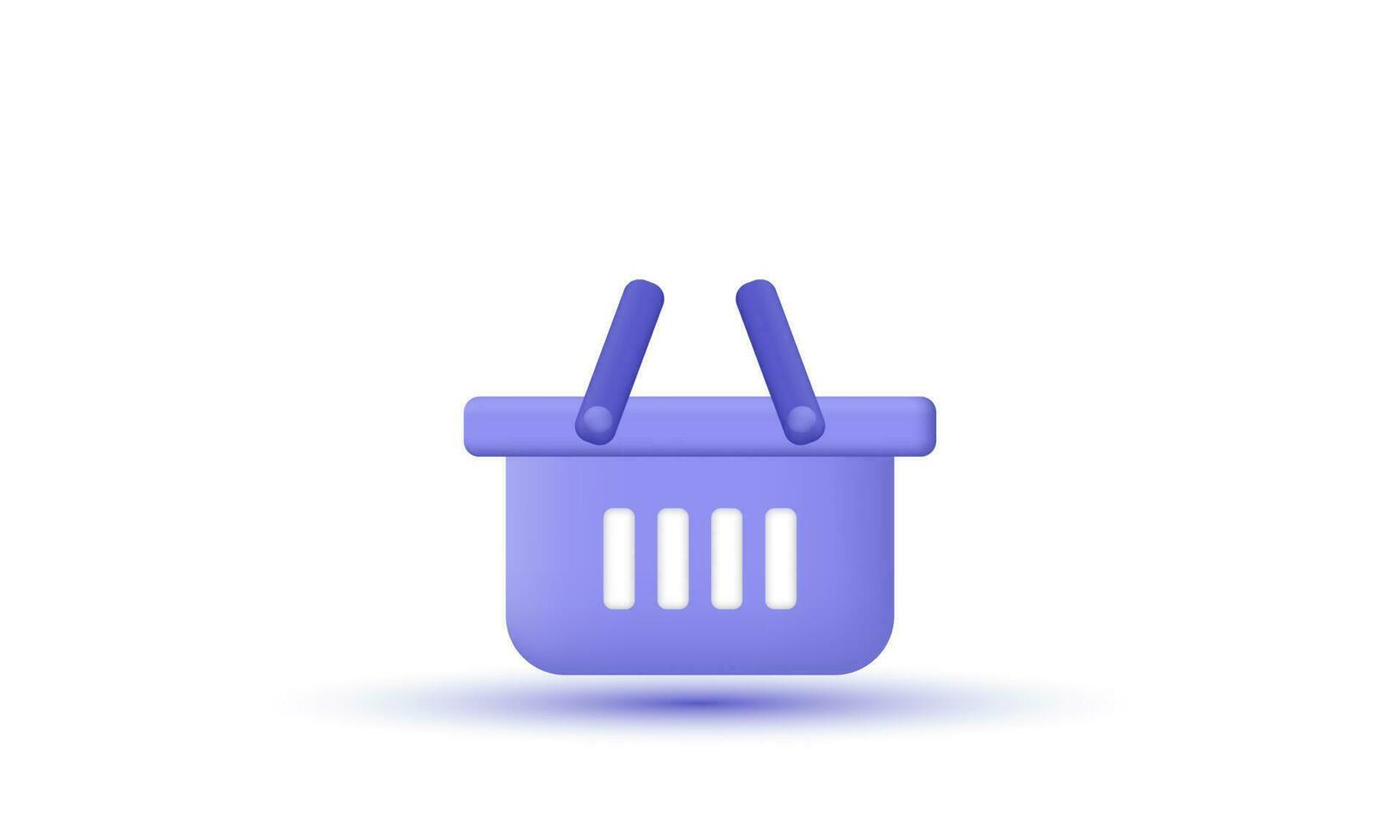 illustration creative 3d shopping basket grocery shop online vector symbols isolated on background