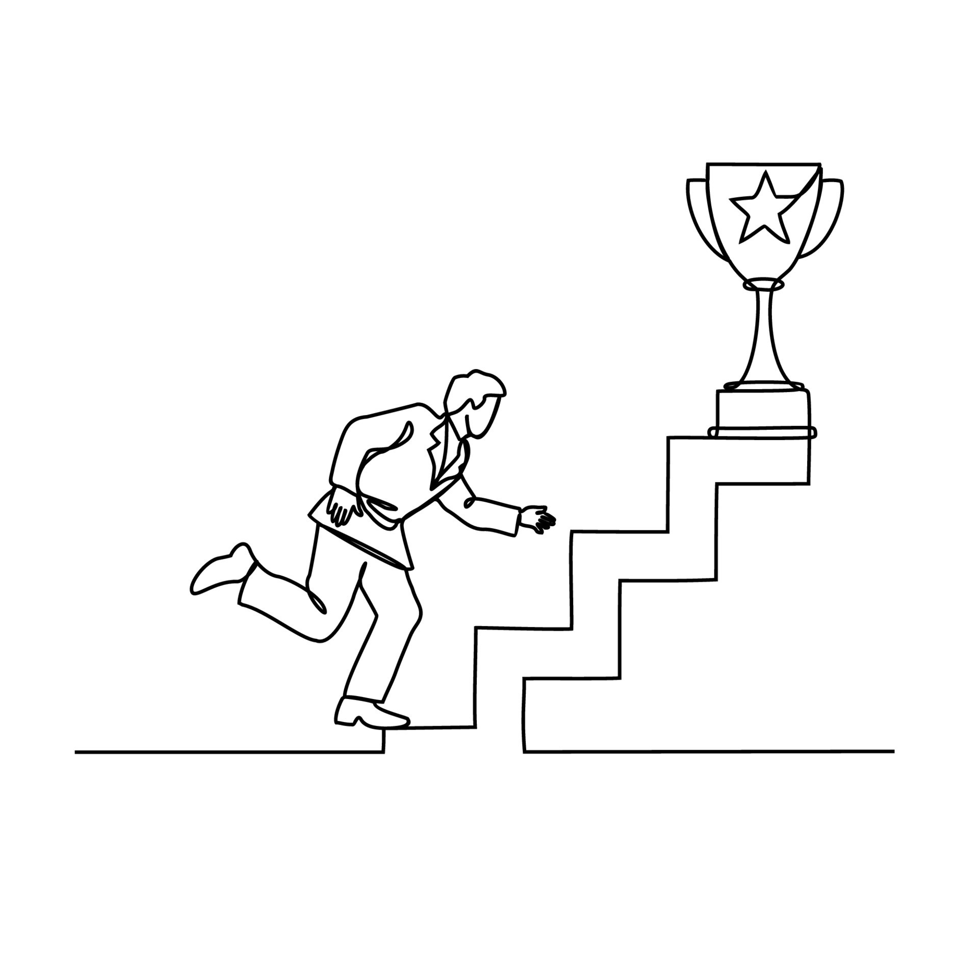 One continuous line drawing of goal and target business concept ...