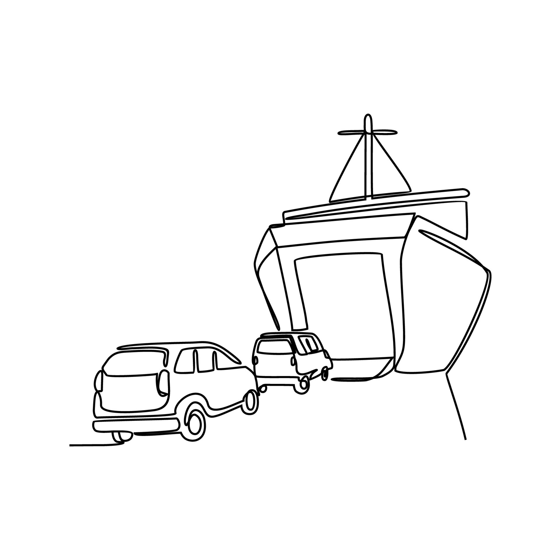 Single one line drawing boat traveling. vehicle concept. Continuous line  draw design graphic vector illustration. 11171497 Vector Art at Vecteezy