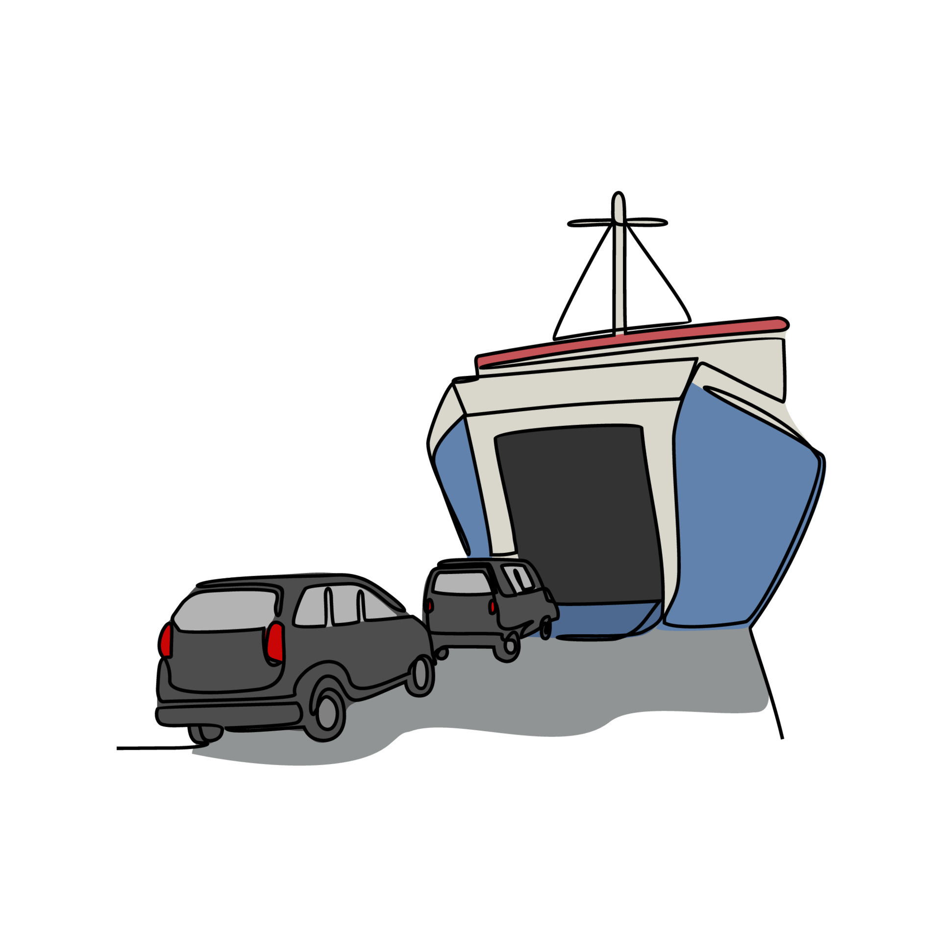 Single one line drawing boat traveling. vehicle concept. Continuous line  draw design graphic vector illustration. 11171497 Vector Art at Vecteezy